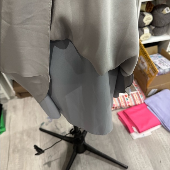 Milly Silk Sleeveless Trapeze Silk/Grey Dress with pockets Size 6 - Picture 7 of 8